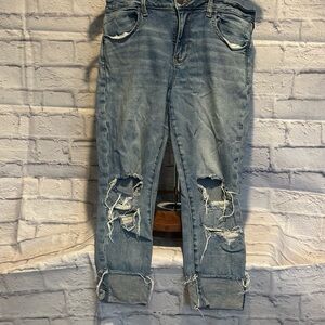 Distressed Blue Jeans